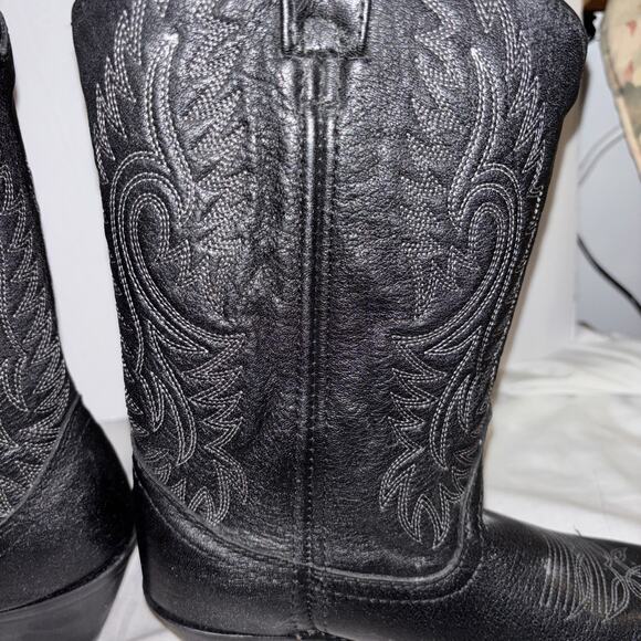 Masterson Boot-Womens Size 7 Wide Cowgirl Embroidered Western Black RB3431 - Picture 10 of 13